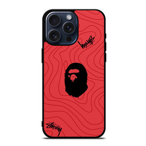 BATHING APE BAPE STUSSY LOGO iPhone 15 Pro Max Case
