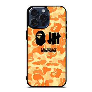 BATHING APE UNDEFEATED ORANGE CAMO iPhone 15 Pro Max Case