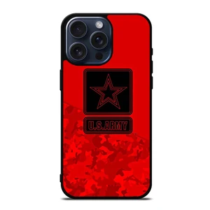 US ARMY LOGO RED iPhone 15 Pro Max Case