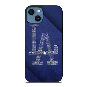 LA DODGERS LOS ANGELES LOGO BASEBALL TEAM TYPOGRAPHY.jpg iPhone 14 Case