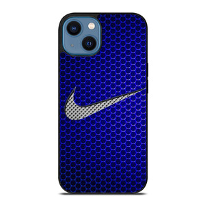 NIKE LOGOMETAL BLUE.jpg iPhone 14 Case
