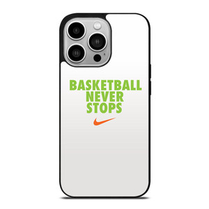 BASKETBALL NEVER STOPS GREEN iPhone 14 Pro Case