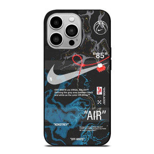 NIKE AIR JORDAN OFF WHITE BLACK MARBLE iPhone 14 Pro Case