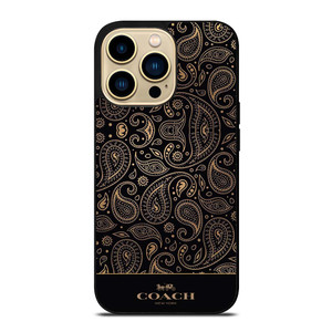 COACH NEW YORK LOGO BATIK BLACK PATTERN iPhone 14 Pro Max Case