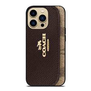 COACH NEW YORK LOGO BROWN WALLET iPhone 14 Pro Max Case