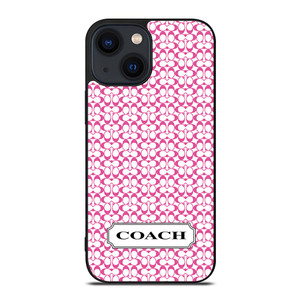 COACH NEW YORK LOGO PATTERN PINK iPhone 14 Plus Case