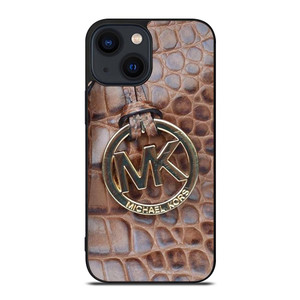 MICHAEL KORS BROWN LEATHER iPhone 14 Plus Case