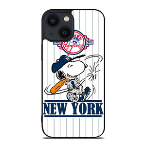 NEW YORK YANKEES LOGO BASEBALL SNOOPY THE PEANUTS iPhone 14 Plus Case