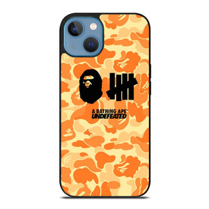 BATHING APE UNDEFEATED ORANGE CAMO iPhone 13 Case