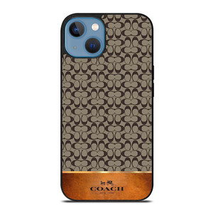 COACH NEW YORK LOGO LEATHER BROWN iPhone 13 Case