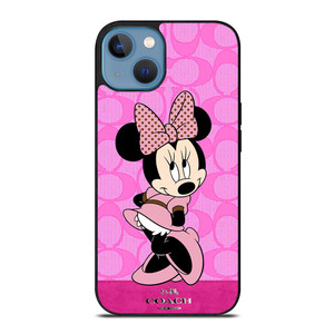 COACH NEW YORK PINK LOGO MINNIE MOUSE DISNEY iPhone 13 Case