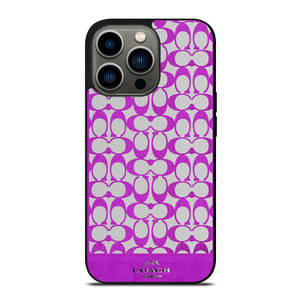 COACH NEW YORK LOGO PATTERN PURPLE EMBLEM iPhone 13 Pro Case