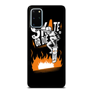 SKULL SKATE OR DIE ORANGE ARTWORK Samsung Galaxy S20 Plus Case