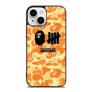 BATHING APE UNDEFEATED ORANGE CAMO iPhone 13 Mini Case