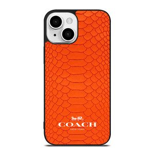 COACH NEW YORK LOGO ORANGE SNAKE iPhone 13 Mini Case
