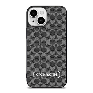 COACH NEW YORK LOGO PATTERN BLACK iPhone 13 Mini Case