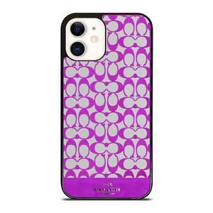 COACH NEW YORK LOGO PATTERN PURPLE EMBLEM iPhone 12 Case