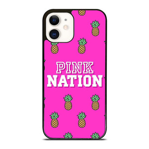 PINK NATION VICTORIA'S SECRET LOGO PINEAPPLE iPhone 12 Case