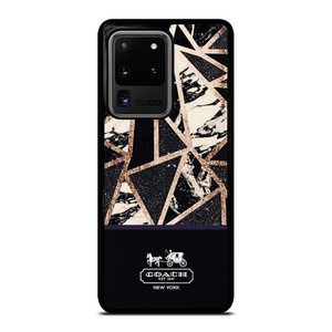 COACH NEW YORK GOLD BLACK TEXTURE Samsung Galaxy S20 Ultra  Case