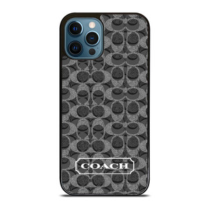 COACH NEW YORK LOGO PATTERN BLACK iPhone 12 Pro Max Case