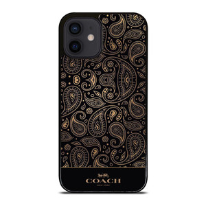COACH NEW YORK LOGO BATIK BLACK PATTERN iPhone 12 Mini Case