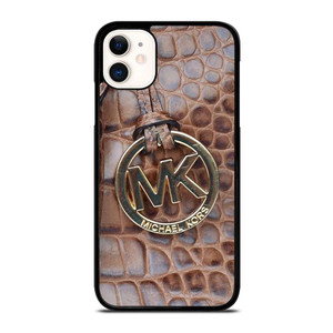 MICHAEL KORS BROWN LEATHER iPhone 11 Case
