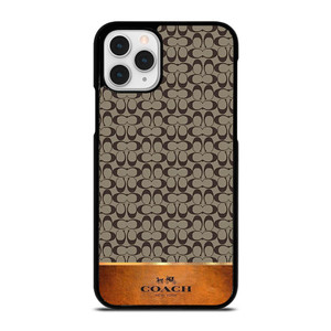 COACH NEW YORK LOGO LEATHER BROWN iPhone 11 Pro Case