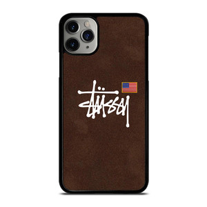 STUSSY X AMERICAN FLAG BROWN SUEDE iPhone 11 Pro Case