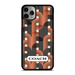 COACH NEW YORK LOGO BLACK BROWN PATTERN iPhone 11 Pro Max Case