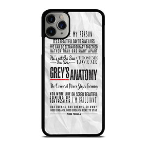 GREY'S ANATOMY QUOTES 2 iPhone 11 Pro Max Case