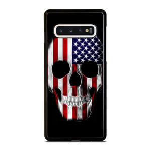 AMERICAN FLAG SKULL METAL Samsung Galaxy S10 Case AMERICAN FLAG SKULL METAL Samsung Galaxy S10 Case