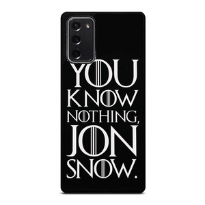 GAME OF THRONES KNOW NOTHING JON SNOW black rubber Samsung Galaxy Note 20 Case