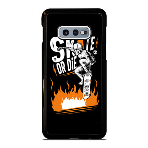 SKULL SKATE OR DIE ORANGE ARTWORK Samsung Galaxy S10 Case