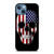 AMERICAN FLAG SKULL METAL iPhone 13 Case