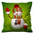CHRISTMAS SNOWMAN GREEN Cushion Case Cover