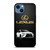 LEXUS WHITE CAR GOLD LOGO iPhone 14 Case