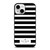 KATE SPADE NEW YORK BLACK WHITE STRIPES iPhone 13 Mini Case