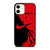 NIKE SWOOSH LOGO RED BLACK 946 iPhone 12 Case