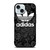 ADIDAS LOGO BLACK FLORAL iPhone 15  Case Cover