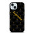 SUPREME BLACK PATTERN GOLD iPhone 15  Case Cover