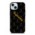SUPREME BLACK PATTERN GOLD iPhone 15  Case Cover