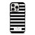 KATE SPADE NEW YORK BLACK WHITE STRIPES iPhone 15 Pro Case