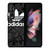 ADIDAS LOGO BLACK FLORAL Samsung Galaxy Z Fold 3 Case Cover