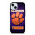 CLEAMSON TIGERS FOOTBALL LOGO PURPLE iPhone 15  Case Cover