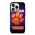 CLEAMSON TIGERS FOOTBALL LOGO PURPLE iPhone 15 Pro Case