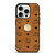 MCM WORLD WIDE BROWN LEATHER EMBLEM iPhone 15 Pro Case