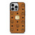 MCM WORLD WIDE BROWN LEATHER EMBLEM iPhone 14 Pro Case