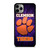 CLEAMSON TIGERS FOOTBALL LOGO PURPLE iPhone 11 Pro Max Case