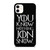 GAME OF THRONES KNOW NOTHING JON SNOW black rubber iPhone 11 Case
