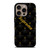 SUPREME BLACK PATTERN GOLD iPhone 16 Pro Case